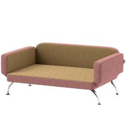 PawHut Dog Sofa Bed w/ Adjustable Armrest & Backrest for Small, Medium & Large Dogs, Pink
