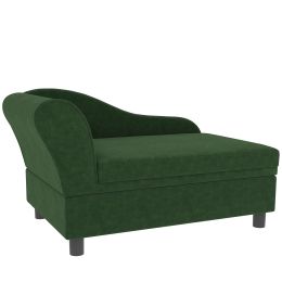 PawHut Pet Sofa Bed Couch with Storage, Pet Sofa for Cats and Small Dogs, Green
