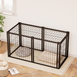 Dog Cage 47.2 Inches, Suitable For Small And Medium-sized Dogs, With A Top Dog Fence, Pet Cage, Indoor, Black. 47.2 Inches Long X 22 Inches Wide (Color: Black)