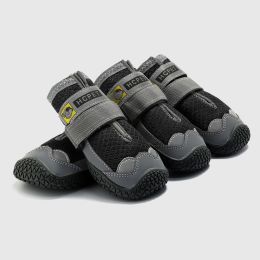 Pet Non-Skid Booties, Waterproof Socks Breathable Non-Slip with 3m Reflective Adjustable Strap Small to Large Size (4PCS/Set) Paw Protector (Color: Black, size: M)