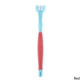 Three Sided Pet Toothbrush Three-Head Multi-angle Toothbrush Cleaning Dog Cat Brush Bad Breath Teeth Care Tool (Color: B04)